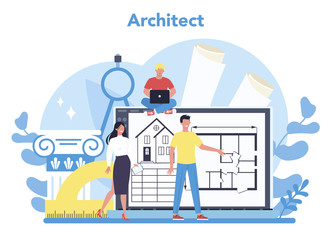 Fototapete - Architecture concept. Idea of building project and construction work.
