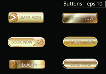 Wall Mural - Web buttons gold  gradient  buttons. Web buttons design template. Modern buttons set. EPS 10. Only commercial use