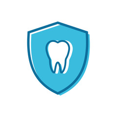 Poster - tooth icon vector logo template in trendy flat style