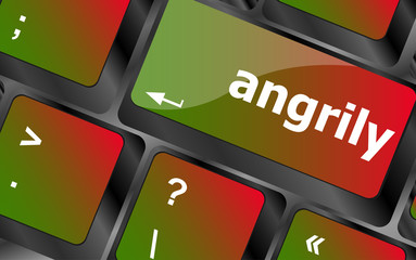 Poster - angrily Button on Modern Computer Keyboard key