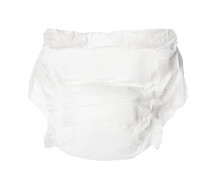 Single Disposable Baby Diaper Isolated On White