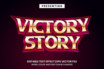 Wall Mural - Victory story - Superhero movie logo style editable text effect