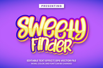Poster - sweety finder- cartoon comic logo style editable text
