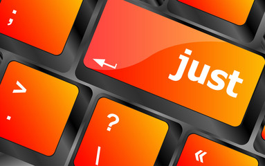 Fototapete - just word on computer keyboard pc key