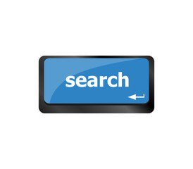 Poster - Computer keyboard key with search enter button
