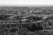 View of the residential area of Berlin - Marzahn-Hellersdorf district. Germany. Black and white.