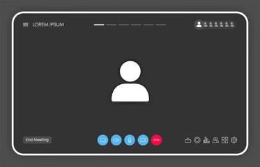 Wall Mural - call screen template on window browser or app. video chat or meeting or conference. mockup ui, ux in
