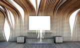 Fototapeta  - 3d illustration of wooden parametric interior