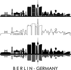 BERLIN City GERMANY Skyline Silhouette Cityscape Vector