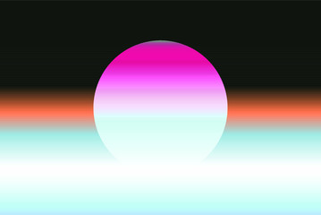 Poster - Colorful gradient sphere on iridescent holographic background . Surreal vivid blurred backdrop and wallpaper.