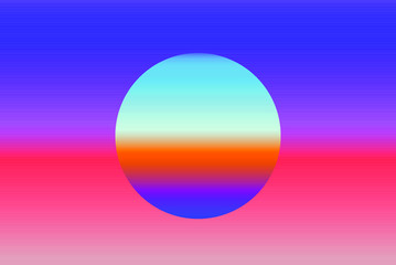 Poster - Colorful gradient sphere on iridescent holographic background . Surreal vivid blurred backdrop and wallpaper.