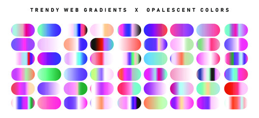 Aufkleber - Duotone and holographic opalescent gradient swatches for design.