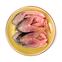 Poster - Raw fish carp on white background