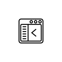 Poster - Sidebar vector icon in linear, outline icon isolated on white background