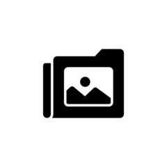 Poster - Image archive vector icon in black solid flat design icon isolated on white background