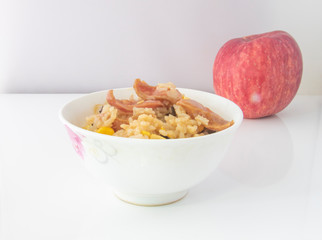 Sticker - bowl of cereal with strawberries