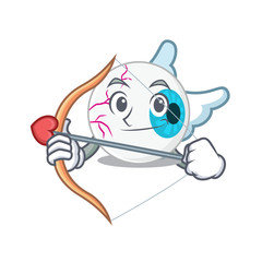 Sticker - Eyeball in sweet romantic cupid cartoon drawing with arrow