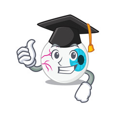 Sticker - Happy proud of eyeball caricature design with hat for graduation ceremony