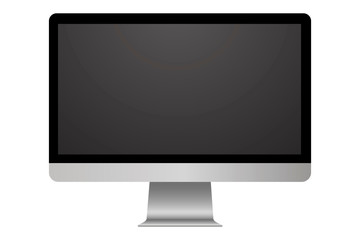 Aufkleber - monitor screen for desktop. windy computer image with blank screen. modern flat illustration.