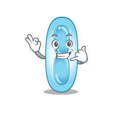 Sticker - Caricature design of klebsiella pneumoniae showing call me funny gesture