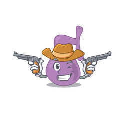 Poster - Cartoon character cowboy of gall bladder with guns