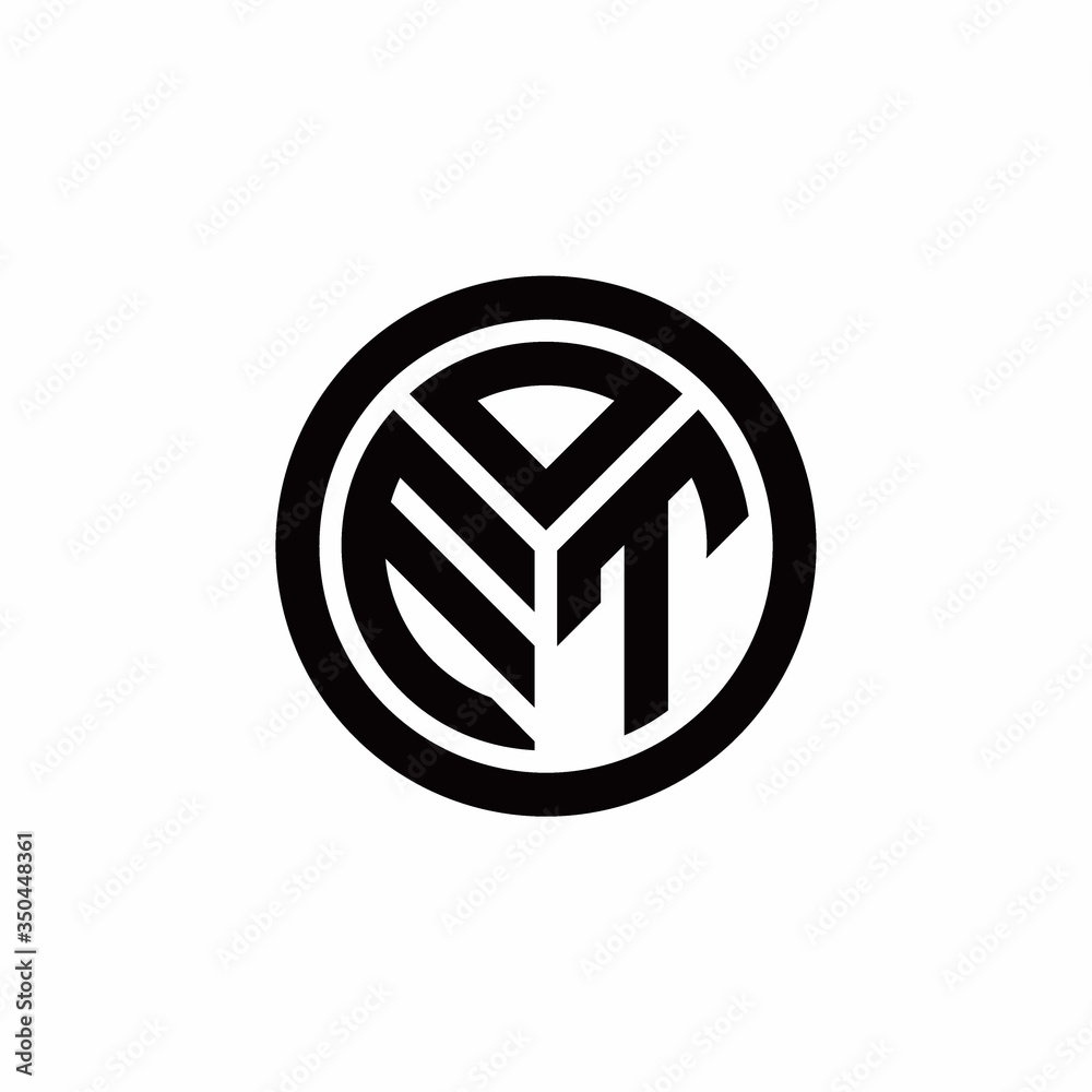 ET monogram logo with circle outline design template Stock Vector ...