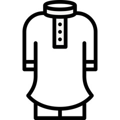 Thawb or thobe icon, ramadan festival related vector