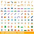 © nsit0108 - 100 universal icons set. Cartoon illustration of 100 universal icons vector set isolated on white background
