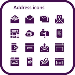 Poster - Modern Simple Set of address Vector filled Icons