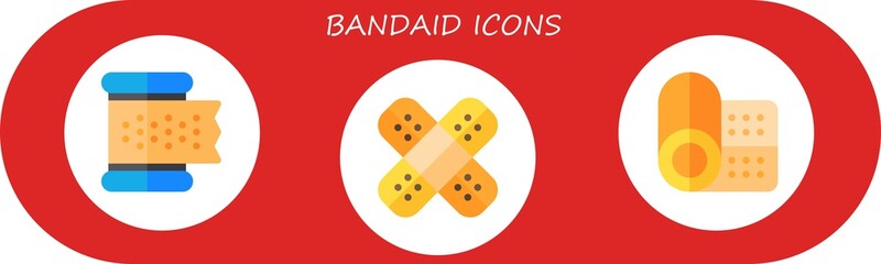 Poster - Modern Simple Set of bandaid Vector flat Icons