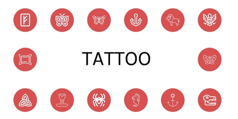 Canvas Print - tattoo icon set