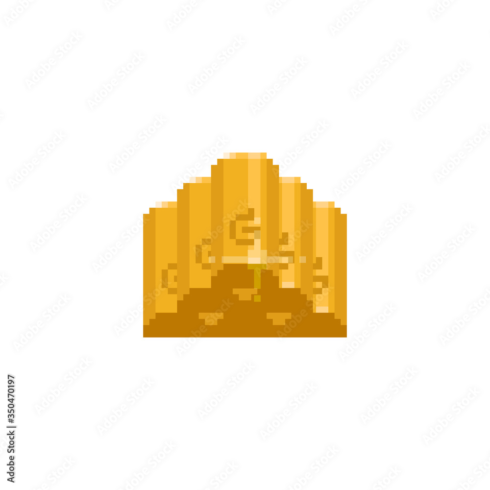 pixel art gold brick icon in pyramid posiytion. Stock Vector | Adobe Stock