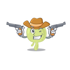 Poster - Cartoon character cowboy of lymph node with guns