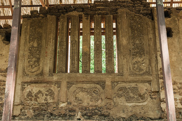 Old city of worship place landmarks, history park of Si-Satchanalai, Sukhothai province, Thailand.