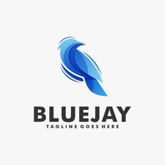 Vector Logo Illustration Bluejay Gradient Colorful Style.