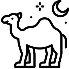 Wall Mural - Camel with crescent icon, ramadan festival related vector