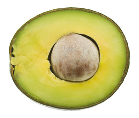 Sticker - Half an avocado isolated on a white background close-up.