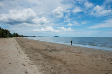 Landscape of beach or seashore with cloud sky