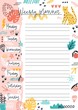 Colorful weekly planner template with place for text vector flat illustration. Sheet with daily week for notes and planning decorated by doodle design elements. Hand drawn to do list or reminder