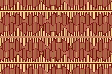 Poster - elegant gold vertical striped pattern with red background, luxurious distressed vintage background t