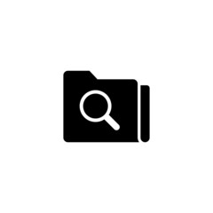 Poster - Search in folder vector icon in black solid flat design icon isolated on white background