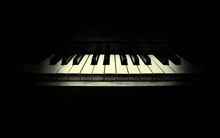 Close-up Of Piano Keys In Darkroom
