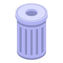Poster - Subway garbage bin icon. Isometric of subway garbage bin vector icon for web design isolated on white background
