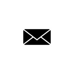 Poster - Closed envelope vector icon in black solid flat design icon isolated on white background