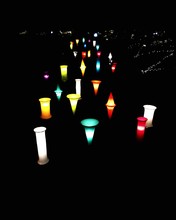 Colorful Illuminated Lighting Decorations During Sziget Festival