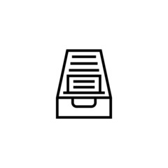 Poster - Archives vector icon in linear, outline icon isolated on white background