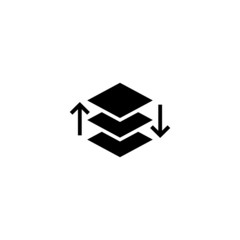 Poster - Arrange vector icon in black solid flat design icon isolated on white background