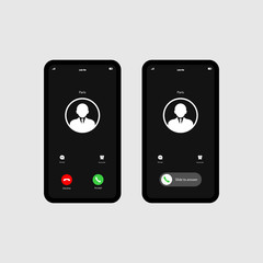 Poster - Mobile call screnn template. Incoming phone call. The smartphone icon flat on an isolated white background. EPS 10 vector.