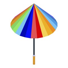 Canvas Print - Colorful rainy umbrella icon. Isometric of colorful rainy umbrella vector icon for web design isolated on white background