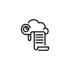 Wall Mural - Cloud print line icon. Document, copy, storage. Information technology concept. Can be used for topics like data, server, connection